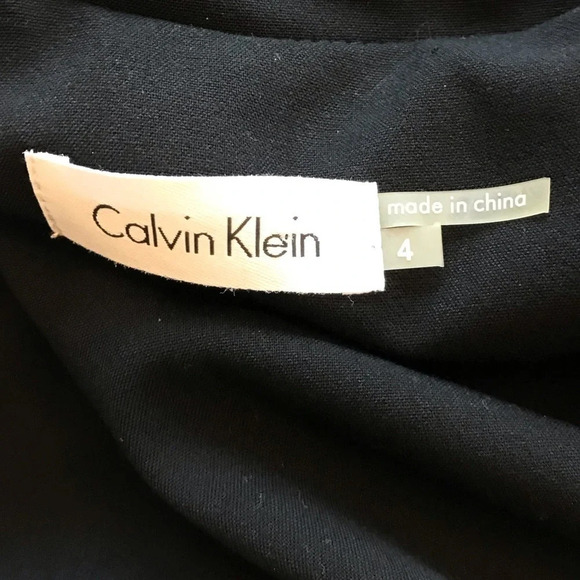 NWT Calvin Klein Trench Sleeveless Dress Black with white trim women’s size 4 - Picture 7 of 7